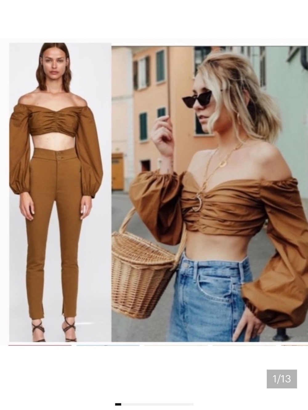 Zara Studio Collection Draped Crop Top